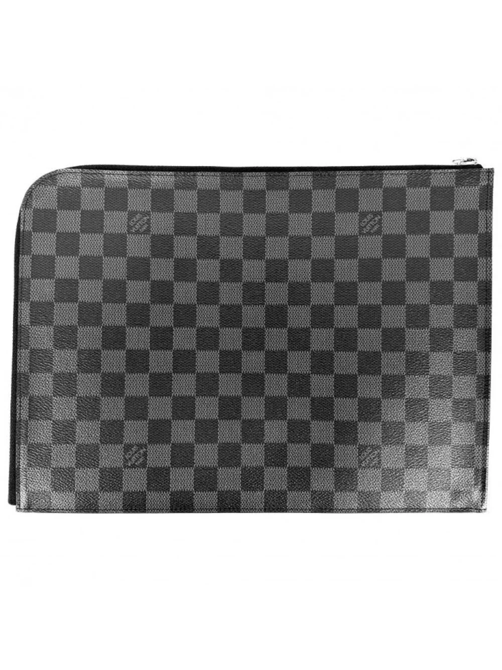 Louis Vuitton Clutch Damier Graphite Pochette Jour GM Second Black Silver